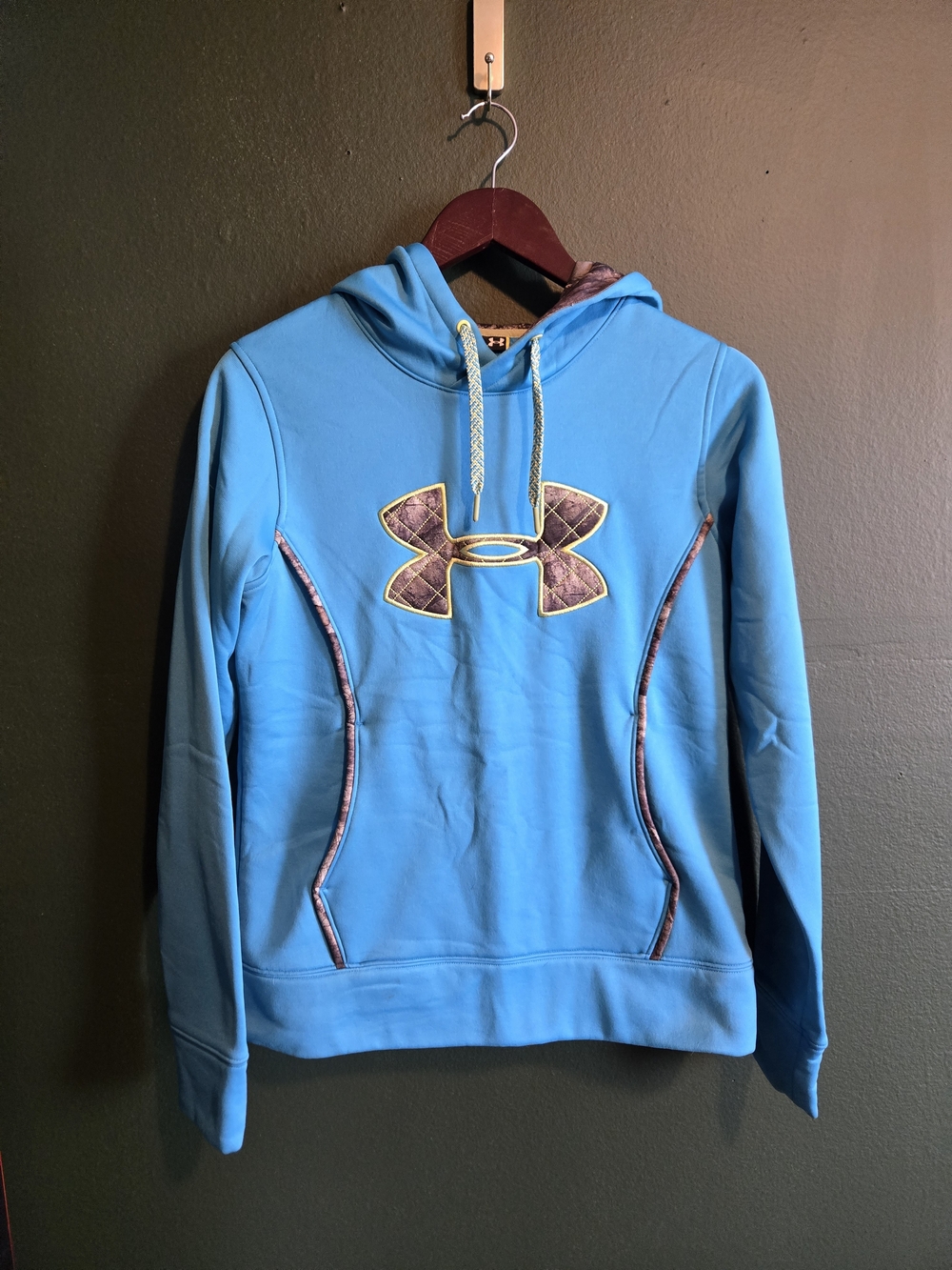 Under Armour Blue Pullover Hoodie with Camo Trim